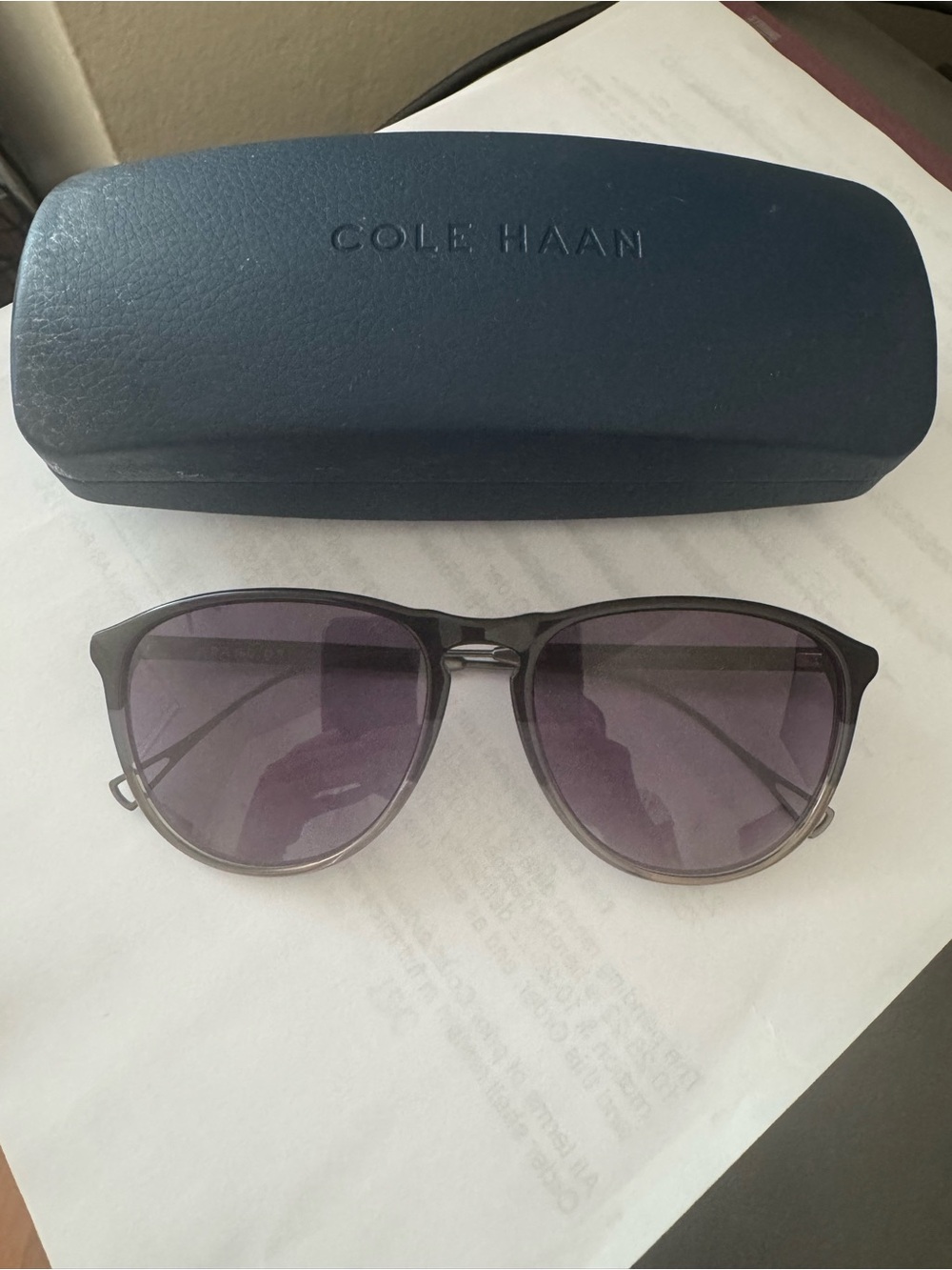Cole Haan Men's Black Gray Frames with Purple Lenses Sunglasses.